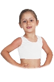 TOP DANZA LYCRA CORTO CON SPALLINE SPESSE BIANCO BABY